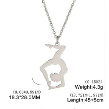 (C steel) Unift Dancer Gymnast Gymnastics Necklace for Women Girl Sports Pendant Fashion Stainless Steel Jewelry Gymnasts Birthday Gift