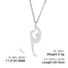 (D steel) Unift Dancer Gymnast Gymnastics Necklace for Women Girl Sports Pendant Fashion Stainless Steel Jewelry Gymnasts Birthday Gift