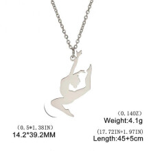 (E steel) Unift Dancer Gymnast Gymnastics Necklace for Women Girl Sports Pendant Fashion Stainless Steel Jewelry Gymnasts Birthday Gift