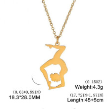 (C gold) Unift Dancer Gymnast Gymnastics Necklace for Women Girl Sports Pendant Fashion Stainless Steel Jewelry Gymnasts Birthday Gift