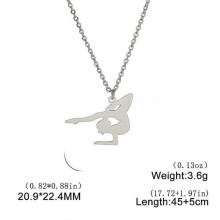 (G steel) Unift Dancer Gymnast Gymnastics Necklace for Women Girl Sports Pendant Fashion Stainless Steel Jewelry Gymnasts Birthday Gift