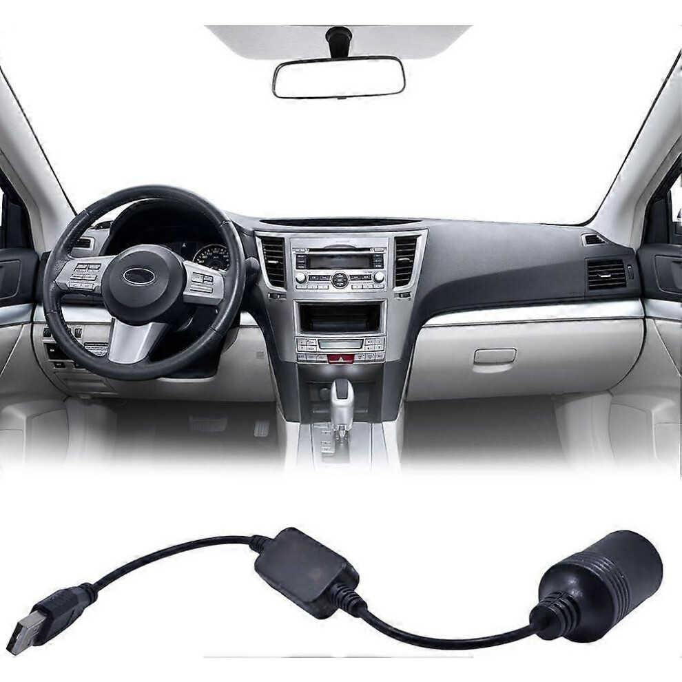(As Show, One Size) Usb A Male To 12V Car Cigarette Lighter Socket Converter 4632131061801