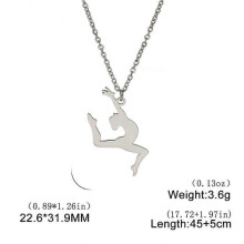 (F steel) Unift Dancer Gymnast Gymnastics Necklace for Women Girl Sports Pendant Fashion Stainless Steel Jewelry Gymnasts Birthday Gift