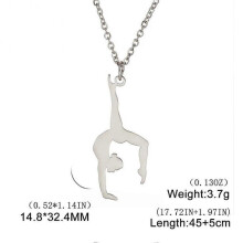 (A steel) Unift Dancer Gymnast Gymnastics Necklace for Women Girl Sports Pendant Fashion Stainless Steel Jewelry Gymnasts Birthday Gift