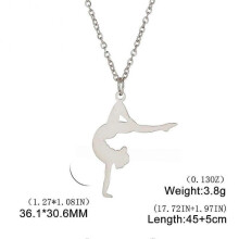 (B steel) Unift Dancer Gymnast Gymnastics Necklace for Women Girl Sports Pendant Fashion Stainless Steel Jewelry Gymnasts Birthday Gift