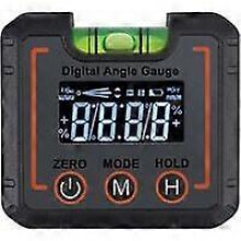 (As show, One size) Professional LCD Digital Inclinometer, with High Accuracy Horizontal Bubbles, with 2 Batteries -Versailles(degrees / % / mm/m / IN/FT)