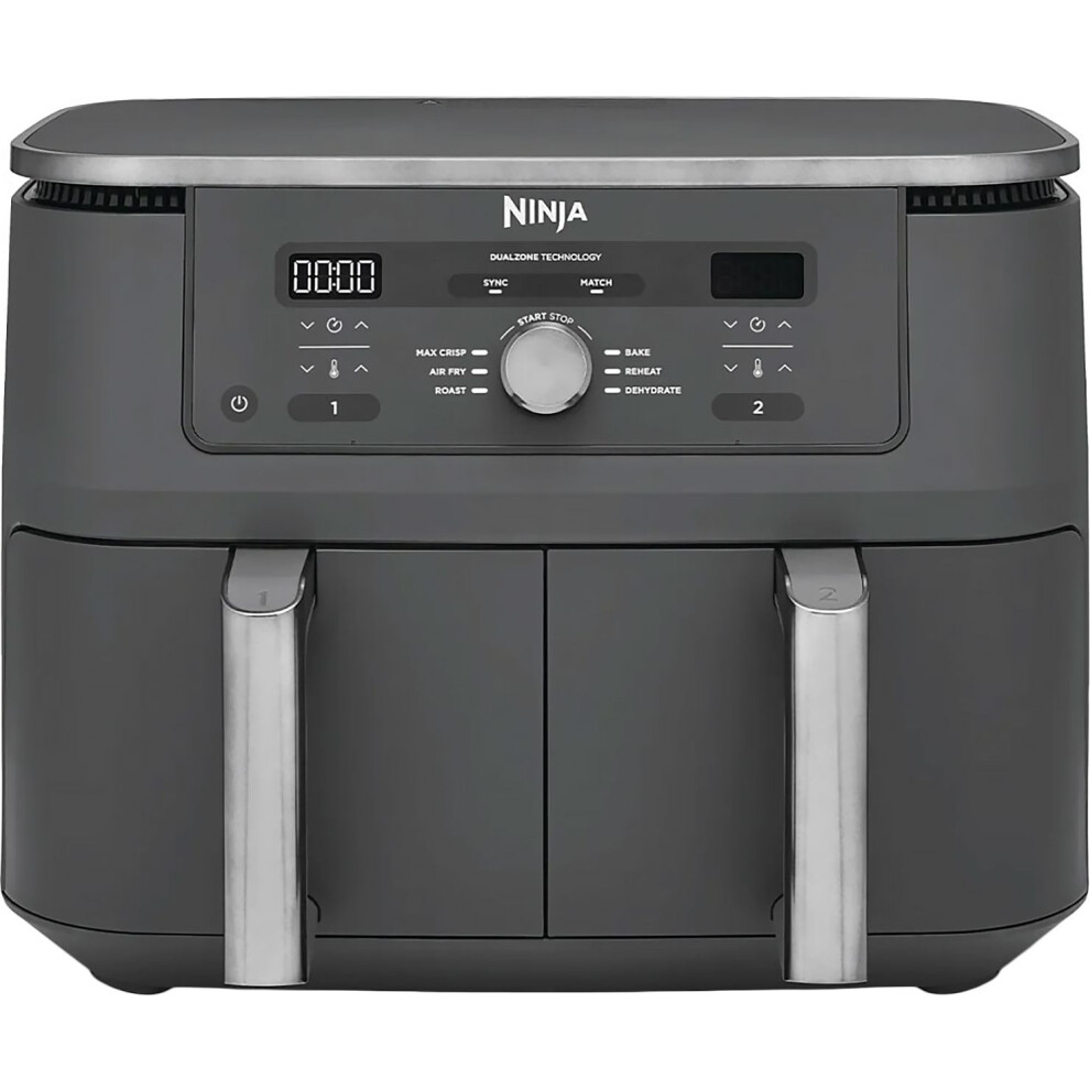 Ninja Dz400uk Dual Zone 9.5L Air Fryer – | 6-In-1 With Sync & Match Functions Grey
