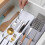 (As show, One size) Kitchen Drawer Organizer Tray Compact Cutlery Organizer 5