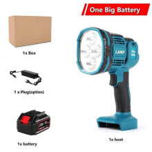 (one big battery) 18V Cordless LED Flashlight Work Light Flashlight For Makita LED Lamp USB Outdoor Emergency Lighting Spotlight For Makita
