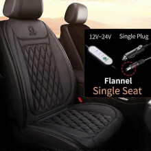 (1PCS Black Flannel) 12V 24V Car Seat Heater 30s Fast Heated Car Seat Cover Flannel/Cloth Car Heating Mat Universal Winter Electric Heated Seat Cover