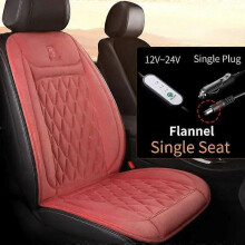 (1PCS Coral Flannel) 12V 24V Car Seat Heater 30s Fast Heated Car Seat Cover Flannel/Cloth Car Heating Mat Universal Winter Electric Heated Seat Cover