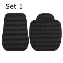 (Set-Black) Car Seat Cover Flax Seat Protect Cushion Automobile Backrest Cushion Pad Covers Mat Four Seasons Universa