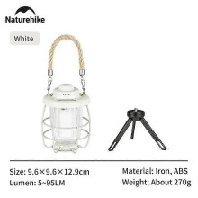 (White) Naturehike Camping Portable Lightweight Waterproof Tent Hanging Lamp Ultralight 80h High Endurance Atmosphere Lighting Lantern