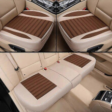 (3PCS Coffee) Surrounded Car Seat Cover Flax Cushion Seasons Universal Breathable For Most Four-Door Sedan SUV Ultra-Luxury Seat Protection