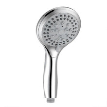 (A) Zhangji Bathroom Shower Head 5 Modes ABS Plastic Big Panel Round Chrome Rain Head Water Saver Classic Design Showerhead
