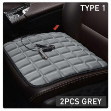 (Type1 Grey 2pcs) 12V Heated Car Seat Cover Fast Heating Universal Car Seat Heater Cloth Winter Car Heating Cushion Car Seat Protector Heating