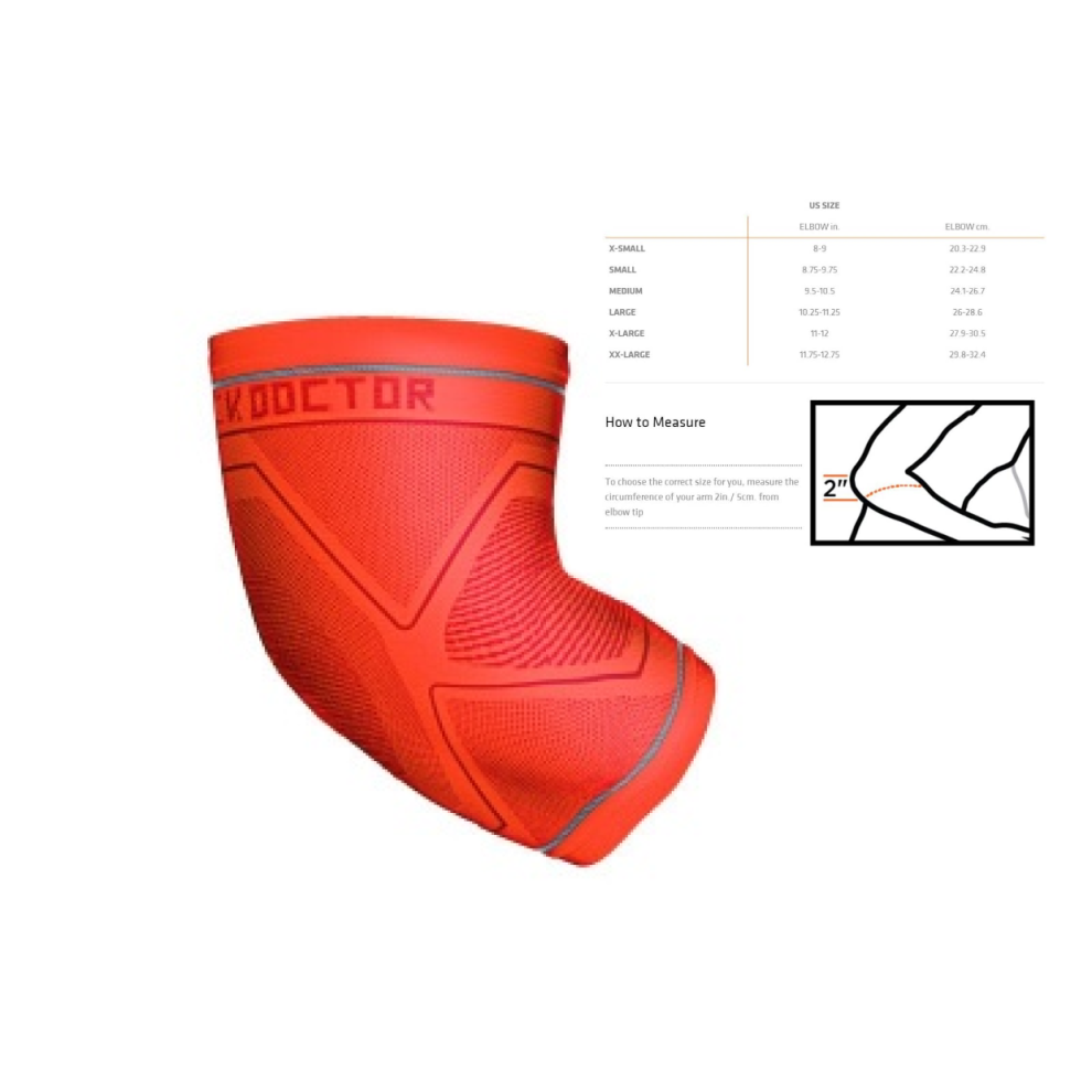 (XL) Elbow Support Shock Doctor Compression Orange Level 2 - New