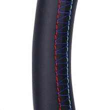 (Red-Blue line) Car Steering Wheel Cover For Seat Leon (Mk2) 2006-2008 Ibiza (6L) 2007 Customized Steering Wrap Microfiber