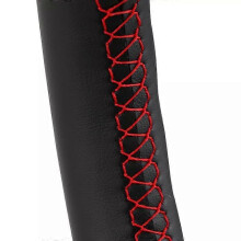 (Red line) Car Steering Wheel Cover For Seat Leon (Mk2) 2006-2008 Ibiza (6L) 2007 Customized Steering Wrap Microfiber