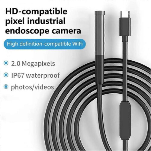 (Type 1) 1 Set Industrial Endoscope 200w Pixel Detect Wi-Fi Connection Smart Phone for Android for IOS Type-C Inspection Endoscope 2
