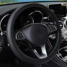 (black) Universal Car Steering Wheel Cover For SsangYong Actyon Turismo Ssang Yong Rodius Rexton Korando Kyron
