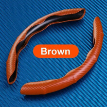 (Brown) Universal Non-Slip Carbon Fiber Car Steering Covers Booster for Auto Interior Bamboo Section Styling 6 Colors Car Accessories