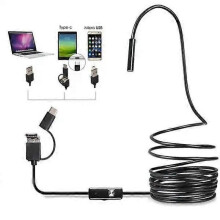 (1 Meter) 7MM LED Android Endoscope Camera 3 In 1 USB/Micro USB/Type-C Borescope Inspection Camera Waterproof for Smartphone