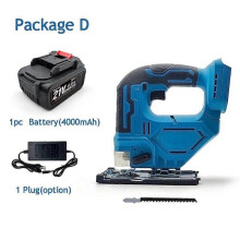 (1PC 4000mAh Battery) Cordless Jigsaw Electric Jig Saw 65mm 2800RPM Portable Woodworking Power Tool Adjustable Woodworking for Makita 18-21V Battery
