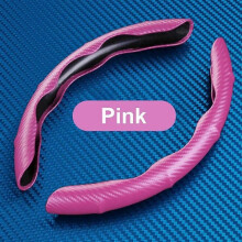 (Pink) Universal Non-Slip Carbon Fiber Car Steering Covers Booster for Auto Interior Bamboo Section Styling 6 Colors Car Accessories