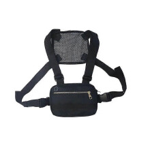 (Black) Men Hip-Hop Chest Bag Outdoor Oxford Tactical Streetwear Vest Chest Rig Bags Women Functional Waistcoat Chest Utility Pack