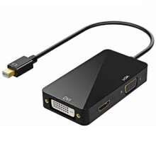 (as the show(.107)) 3 in 1 Mini DP Display Port to HDMI-compatible VGA DVI Adapter Mini DP Cable Converter for MacBook Pro Air Mini Display Port