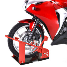 HOMCOM Motorcycle Wheel Chock AA0-073, 450kg, Fits 8-15.5 cm Wheels, Powder-Coated Metal, Floor/Truck & Trailer Mountable
