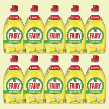 Fairy Lemon Washing Up Liquid 320ml - Long-Lasting Fresh Lemon Scent, Tough on Grease
