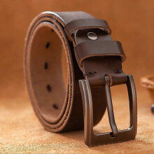 (110cm, COFFEE) Top Leather Cowhide Belt Fashion Genuine Leather Men Belt Alloy Buckle Strap For Male Wide Cinto Masculino Luxury Cummerbund
