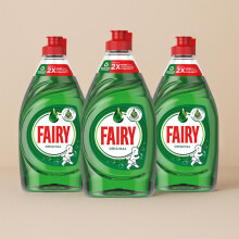 Fairy Original Washing Up Liquid – Green – 320ml (Pack of 3) | Classic Grease-Cutting Power | Long-Lasting Suds