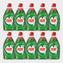 Fairy Original Washing Up Liquid – Green – 320ml (Pack of 10) | Powerful Grease Removal | Long-Lasting Suds
