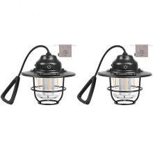 (Khaki, 2pcs) LED Camping Lantern 1200mAh 4 Lighting Modes Portable Tent Lighting for Hiking Fishing Outdoor Stepless Dimming Emergency Lamp