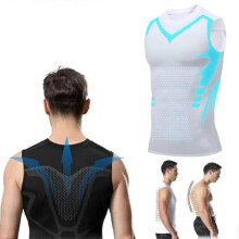(M, White) Menionic Tourmaline Posture Corrector Vest, 2024 New Menionic Vest - Instant Posture Corrector For Women Man - Ri