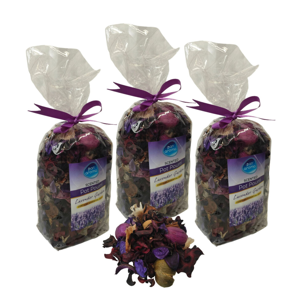 Pan Aroma 3 Lavender Pot Pourri Scented Home Botanicals Fresh Floral Scent 180G