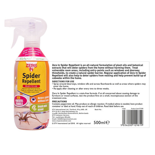 2 Zero In Spider Repellent Spray Ready To Use Insect Deterrent 500ml 2