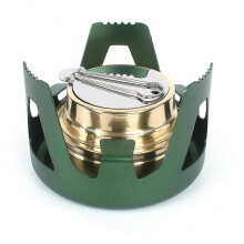 Heavy Duty Brass Camping Stove Burner with Stand Lid for Outdoor Camping Hiking Backpacking Cooking Portable,Green