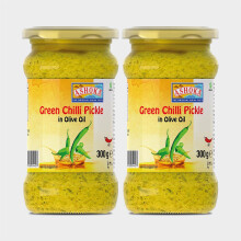 Ashoka Green Chilli Pickle In Olive Oil 300g (Pack of 2) | Spicy & Tangy Hari Mirch Achar | Authentic Indian Pickle | No Artificial Preservatives