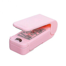 (Pink) Portable Bag Heat Sealer Plastic Package Storage Bag Clip Mini Sealing Machine Handy Sticker Seal For Food Snack Kitchen Gadgets - Ri