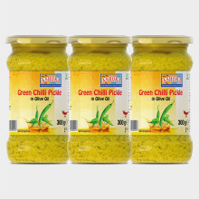 Ashoka Green Chilli Pickle In Olive Oil 300g (Pack of 3) | Spicy & Tangy Hari Mirch Achar | Authentic Indian Pickle | No Artificial Preservatives