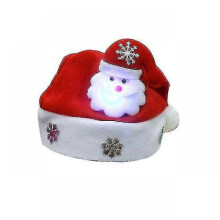 (Purple) Christmas Merry Hat Illuminates New Year Navigation Hat Snowman Elk Santa Claus Children's Hat Christmas Gift Decoration - Ri