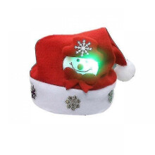 (white) Christmas Merry Hat Illuminates New Year Navigation Hat Snowman Elk Santa Claus Children's Hat Christmas Gift Decoration - Ri