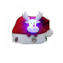 (Dark Grey) Christmas Merry Hat Illuminates New Year Navigation Hat Snowman Elk Santa Claus Children's Hat Christmas Gift Decoration - Ri