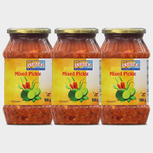 Ashoka Mixed Pickle 500g (Pack of 3) | Authentic Indian Achar with Spicy & Tangy Flavors | Made with Mango, Lime, Carrot & Green Chilli