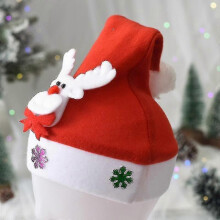 (black) Christmas Merry Hat Illuminates New Year Navigation Hat Snowman Elk Santa Claus Children's Hat Christmas Gift Decoration - Ri