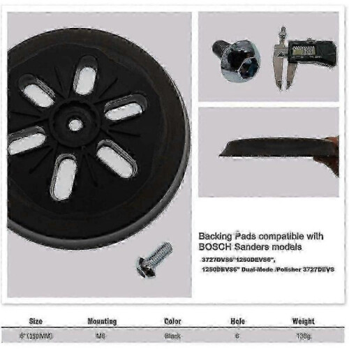 Sanding Pad for Bosch GEX 150 Sander - 150mm Hook and Loop Backing Pad Replacement 2